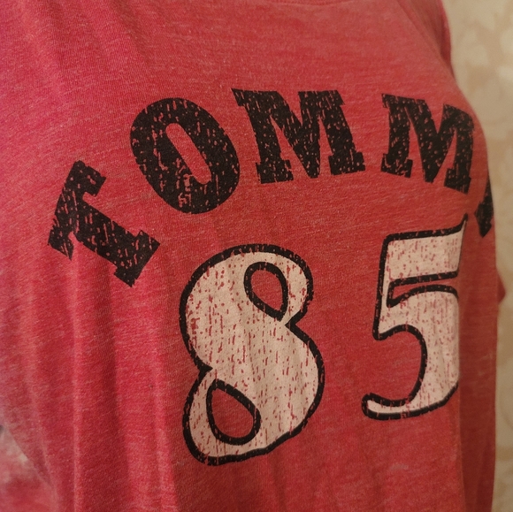 Tommy Hilfiger Varsity Style Top! Well Worn! - Picture 10 of 15